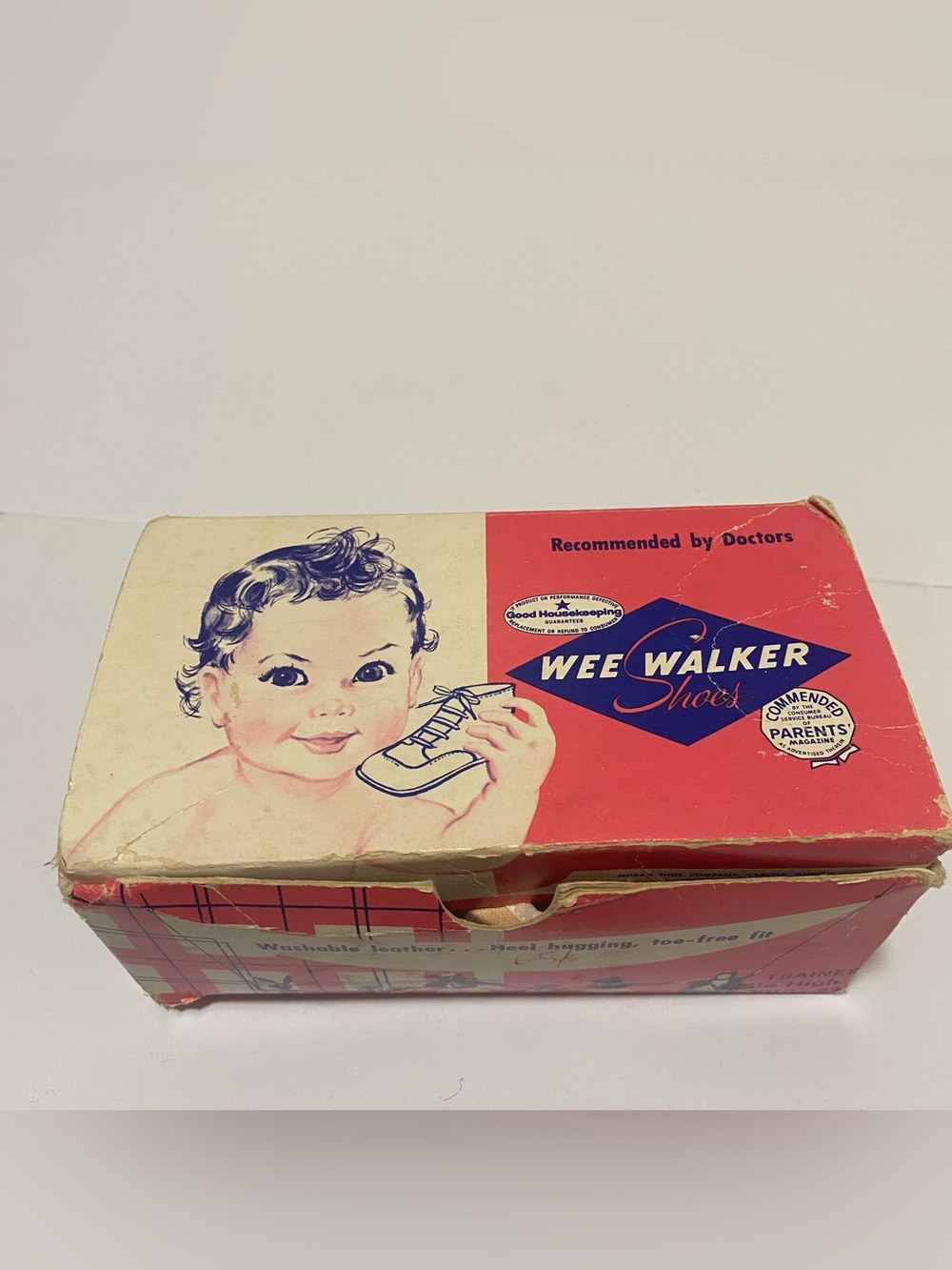 Vintage 1950s Baby Ruffle Crib Shoes Size 1 Lot 2 Pairs NOS + Box